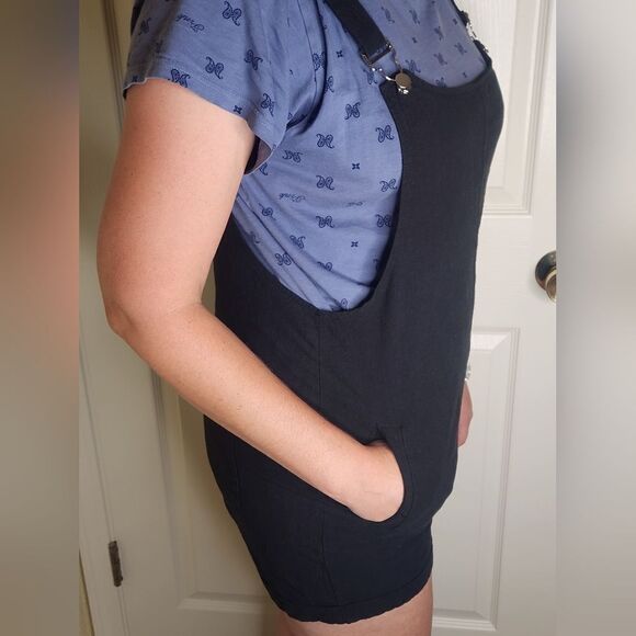 Unbranded L Black Cotton Blend Pockets Women's Overall - Picture 2 of 11